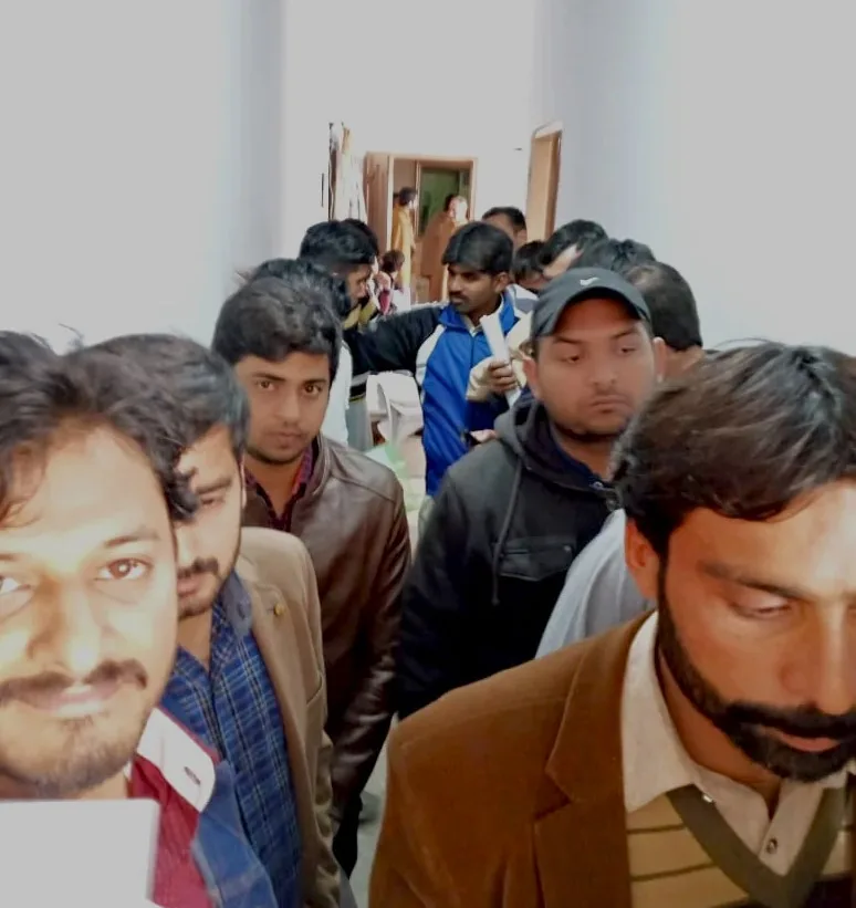 Candidates arrived for the walk-in interview